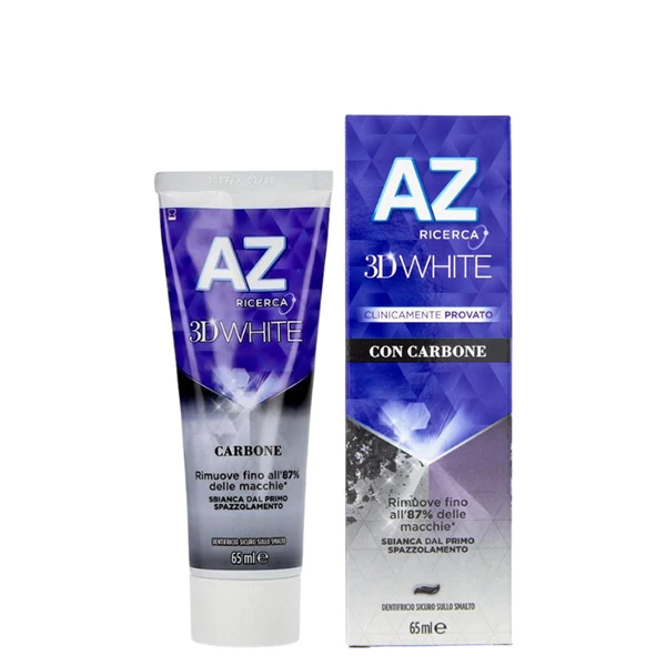 Зубна паста AZ 3D White Con Carbone (65 мл.) для відбілювання з активованим вугіллям ЄС