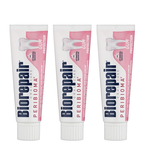 Зубна паста Biorepair PERIBIOMA Gum Protection для захисту ясен (без фтору) (75 мл.) (3 шт.) ЄС