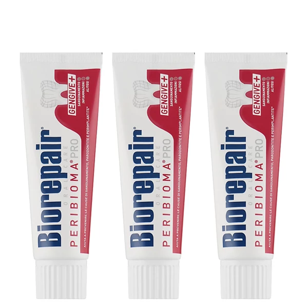 Зубна паста Biorepair PERIBIOMA Pro для підтримки мікрофлори ротової порожнини (без фтору) (75 мл.) (3 шт.) ЄС