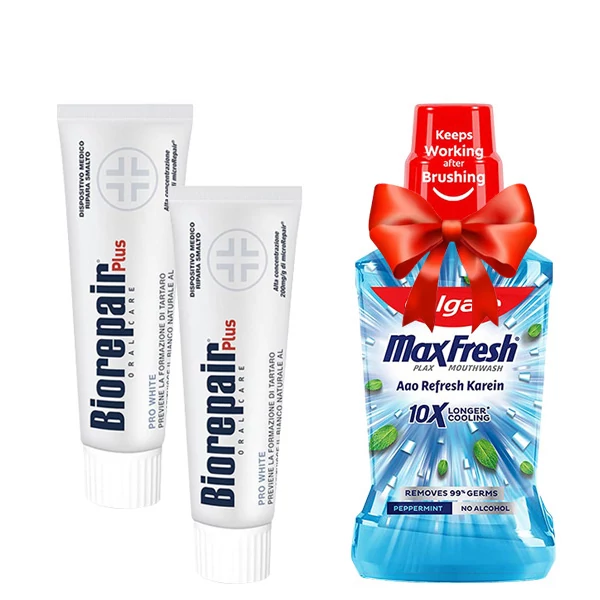 Зубна паста Biorepair Plus PRO White Professional для відбілювання (75 мл.) (2 шт.) + Подарунок ЄС