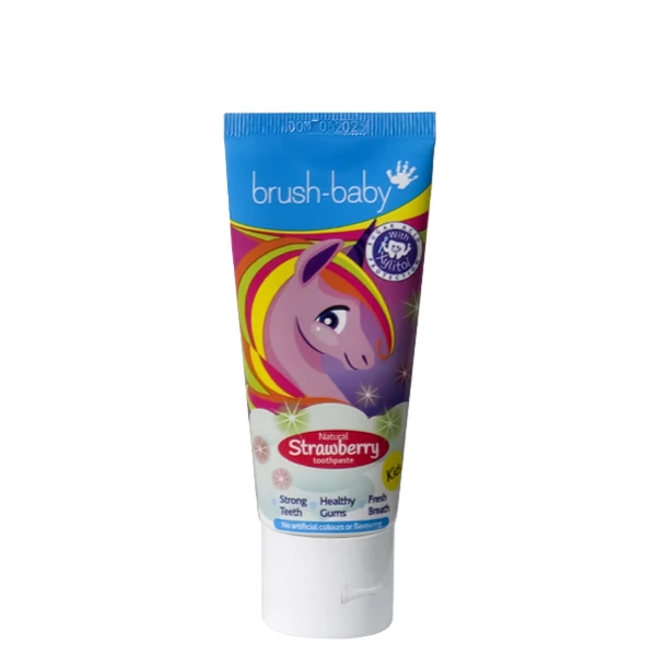 Дитяча зубна паста Brush-Baby Unicorn від 3 до 6 років зі смаком полуниці (50 мл.)