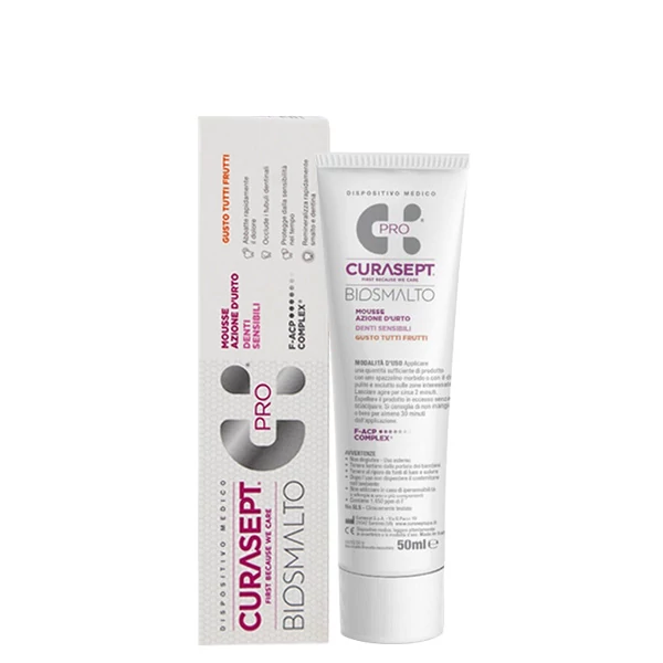 Зубна паста CURASEPT Biosmalto Pro sensitive зі смаком фруктів (50 мл.) ЄС