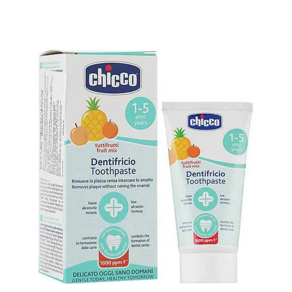 Дитяча зубна паста Chicco з фтором (1-5 років) (50 мл.) ЄС