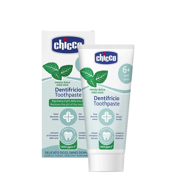 Дитяча зубна паста Chicco від 6+ років, зі смаком м'яти (50 мл.)