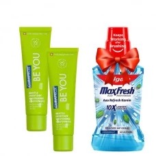 Відбілююча зубна паста Curaprox Be You Green зі смаком яблука та алое (60 мл.) (2 шт.) + Подарунок ЄС