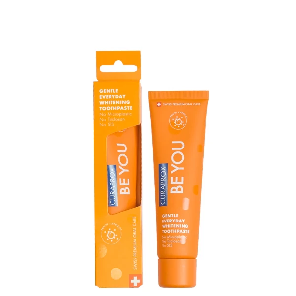Відбілююча зубна паста Curaprox Be You Orange зі смаком персика та абрикоса (60 мл.) ЄС