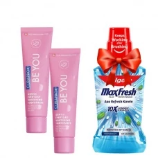 Відбілююча зубна паста Curaprox Be You Pink зі смаком кавуна (60 мл.) (2 шт.) + Подарунок ЄС