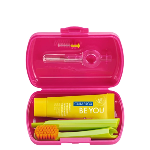 Дорожній набір Curaprox Be you Red: Мануальна зубна щітка CS 5460 + Зубна паста Be you грейпфрут та бергамот (10 мл.)