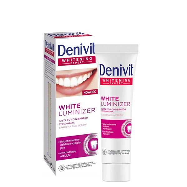 Зубна паста Denivit White Luminizer для щоденного догляду (50 мл.) ЄС