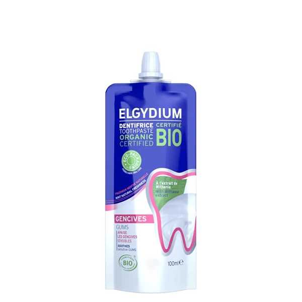 Зубна паста Elgydium Bio Gums органічна для подразнених ясен (Без фтору) (100 мл.) ЄС