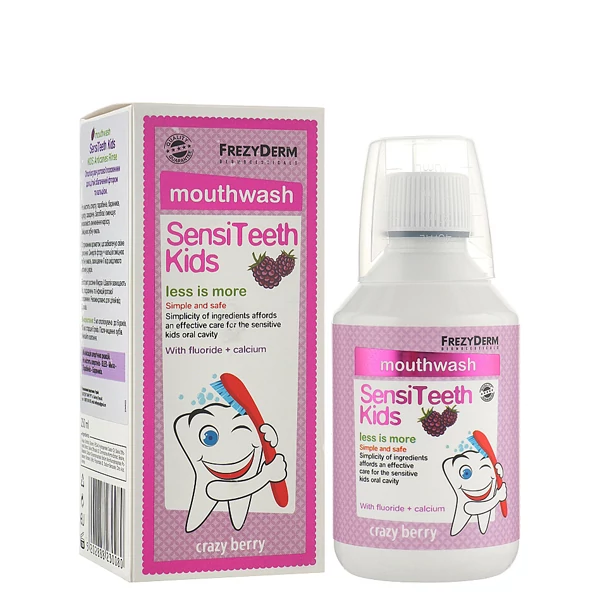 Дитячий ополіскувач для ротової порожнини FrezyDerm SensiTeeth Kids (250 мл.)