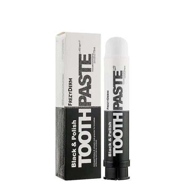 Зубна паста Frezyderm Black &amp; Polish для відбілювання (1450 ppm) (75 мл.) ЄС