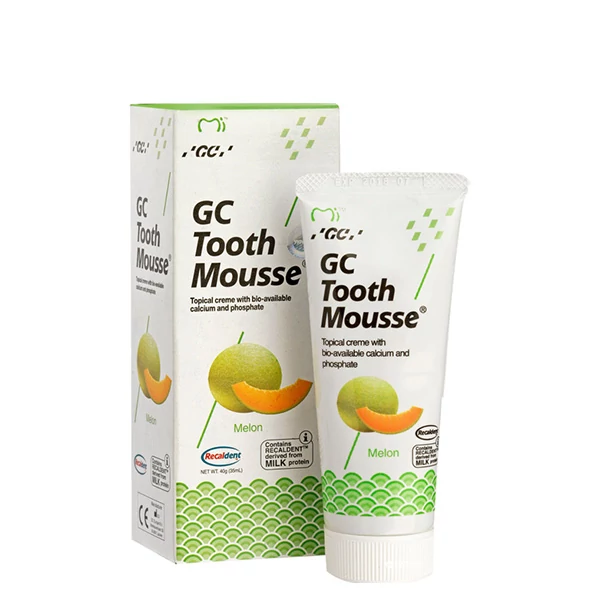 Крем для зубів GC Tooth Mousse Melon зі смаком дині без фтору (35 мл.) ЄС