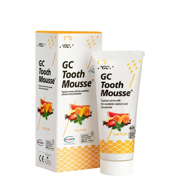 Крем для зубів GC Tooth Mousse Tutti-Frutti з фруктовим смаком без фтору (35 мл.) ЄС