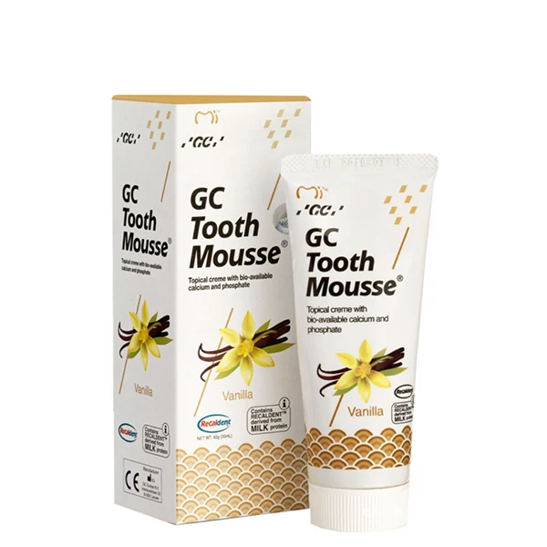 Крем для зубів GC Tooth Mousse Vanilla зі смаком ванілі без фтору (35 мл.)