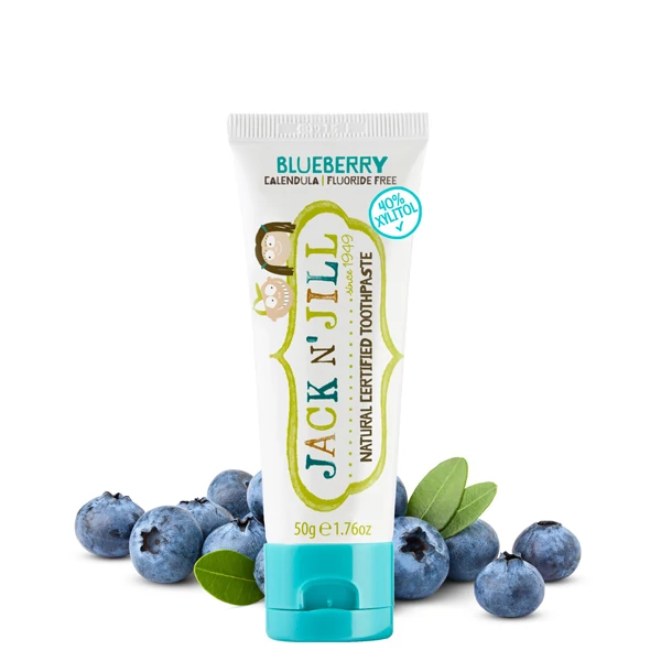 Дитяча зубна паста Jack N' Jill Blueberry для дітей від 6 місяців (Без фтору) (50 г.) ЄС
