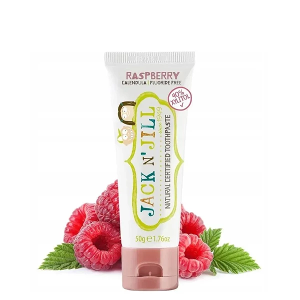 Дитяча зубна паста Jack N' Jill Raspberry для дітей від 6 місяців до 6 років (Без фтору) (50мл.) ЄС