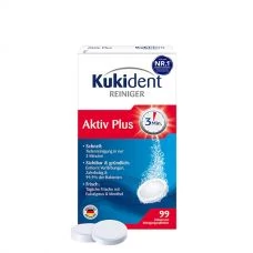 Таблетки для чищення зубних протезів Kukident Active Plus (99 шт.) ЄС