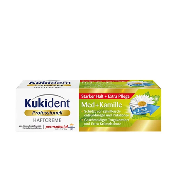Крем для фіксації зубних протезів Kukident Professionell Med з ромашкою (40 г.) ЄС