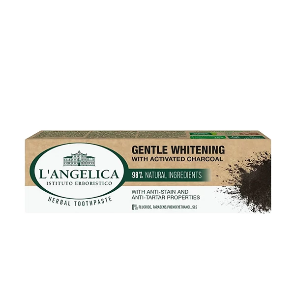 Зубна паста L'Angelica для ніжного відбілювання з активованим вугіллям (75 мл.) ЄС