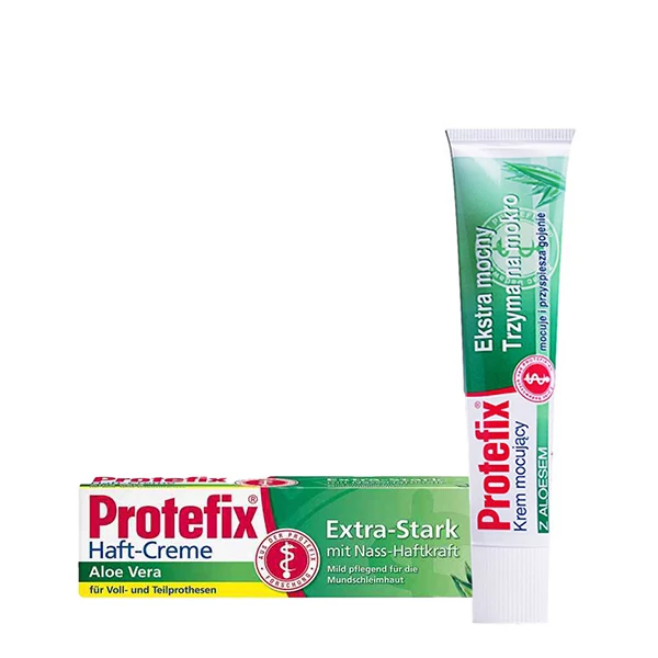 Крем для фіксації зубних протезів Protefix Extra-Strak з алое (47 г.) ЄС