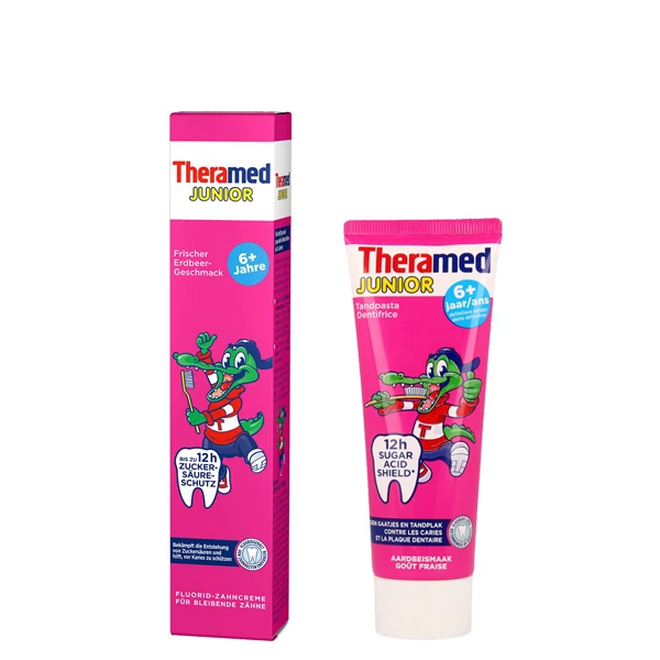 Дитяча зубна паста Theramed Junior 6+ Клубничная (75 мл) ЕС