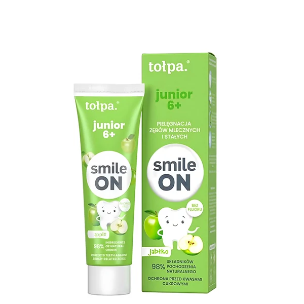 Зубна паста Tolpa Junior 6+ з яблуком для молочних та постійних зубів (75 мл.) ЄС