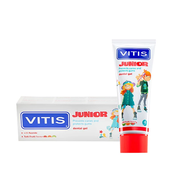 Стоматологічний гель Vitis Junior 6+ Tutti Frutti (75 мл.) ЄС