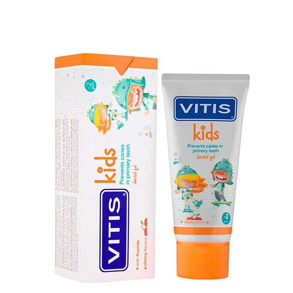 Дитяча зубна паста Vitis Kids зі смаком вишні для дітей від 2 років (50 мл.) ЄС