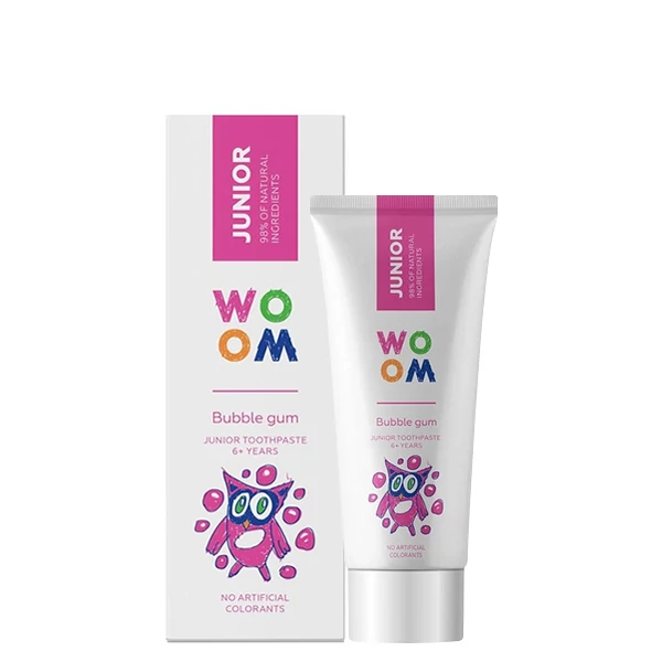 Дитяча зубна паста WOOM Bubble Gum зі смаком жувальної гумки від 6 років (50 мл.) ЄС