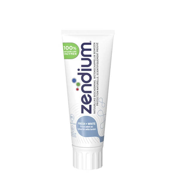 Зубна паста Zendium Fresh + White для відбілювання та свіжого подиху (1450 ppm) (75 мл.) ЄС
