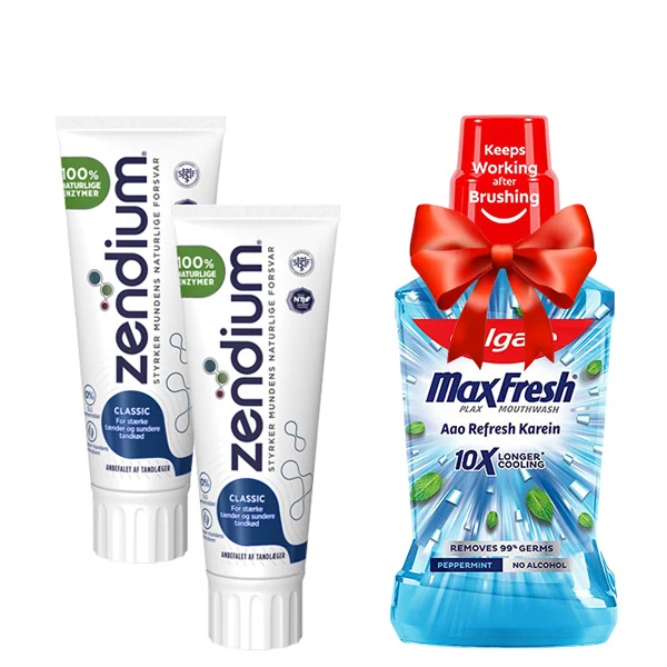 Зубна паста Zendium Classic для здоров'я зубів і ясен (1450 ppm) (75 мл.) (2 шт.) + Подарунок ЄС