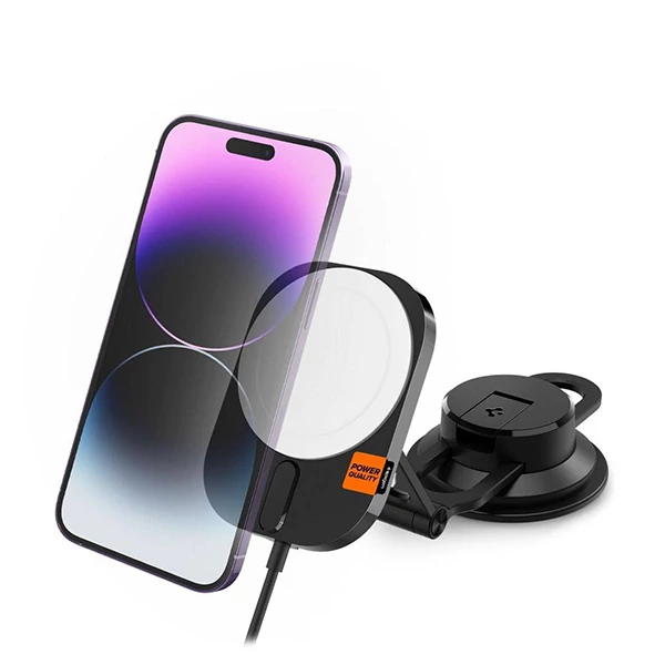Тримач для смартфона Spigen Itm35w Onetap Pro 3 Magnetic Magsafe Dashboard Car Mount Wireless Charger Black ACP03695