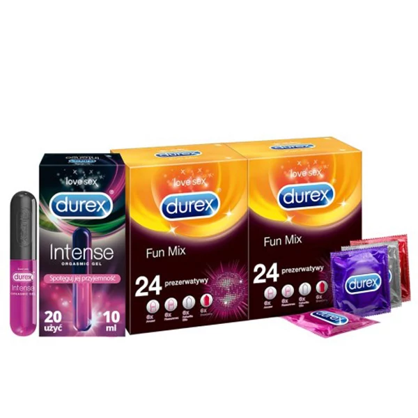 Презервативи Durex Fun Explosion (48 шт.) + Orgasmic Стимулюючий Гель ЄС