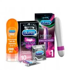 Набір Durex Intense 3в1 Вибратор Pure Fantasy + Презервативи 10 шт. + Інтим-гель Play 200 мл ЄС