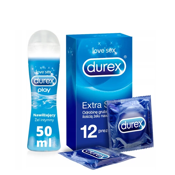 Набір Durex Start SET Презервативи Extra Safe (12 шт.) + Гель Play Зволожуючий 50 мл ЄС