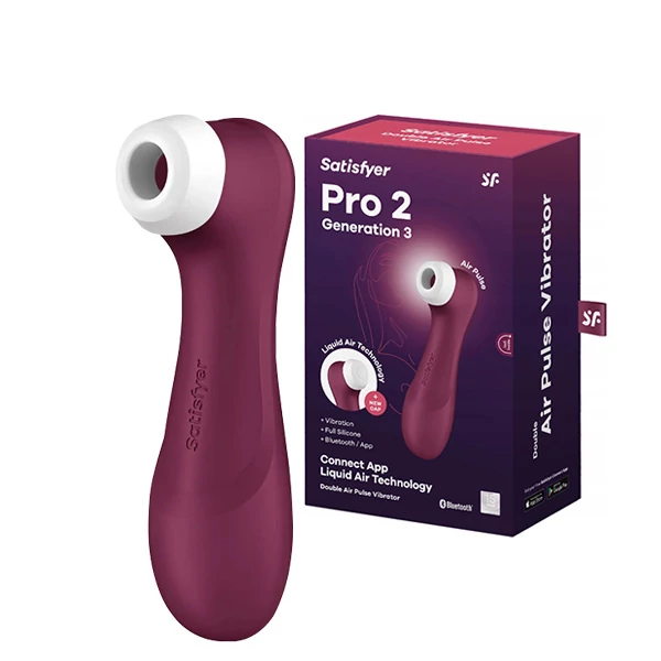 Вібратор вакуумний Satisfyer Pro 2 Generation 3 з Bluetooth Wine Red (SO7774) ЄС