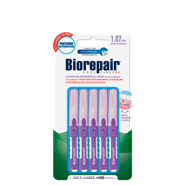Зубні щітки BIOREPAIR Interdental з гідроксиапатиту широкого діаметра 1,07 мм 5 шт.
