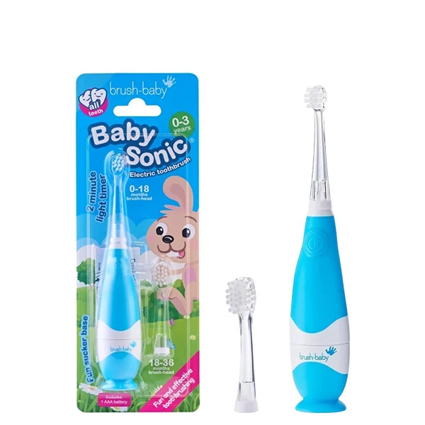 Зубна щітка Brush-baby BabySonic від 0 до 3 років Blue Дитяча