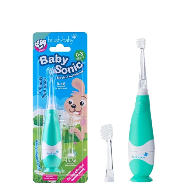 Зубна щітка Brush-baby BabySonic від 0 до 3 років Green Дитяча