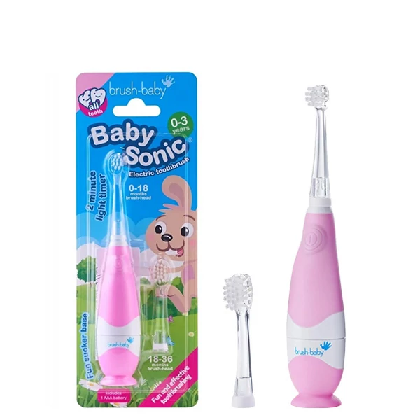 Зубна щітка Brush-baby BabySonic від 0 до 3 років Pink Дитяча