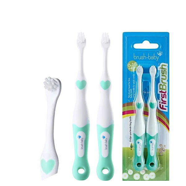 Мануальна зубна щітка Brush-baby FirstBrush для дітей від 0 до 18 місяців Green ЄС