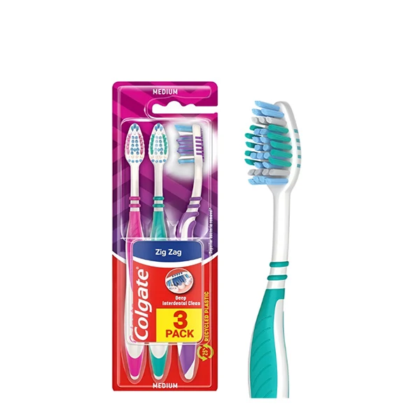 Мануальні зубні щітки Colgate Zig Zag Medium Family Pack (3 шт.) ЄС