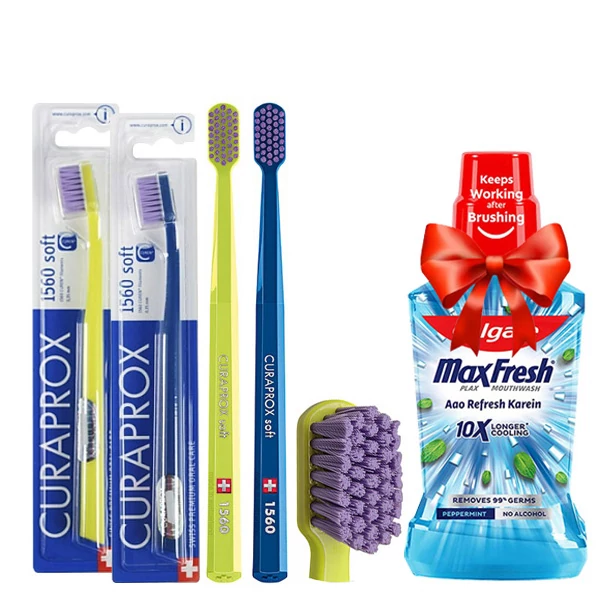 Набір зубних щіток Curaprox CS 1560 SOFT, D 0,15 ММ (B) (2 шт) + Подарунок ЄС