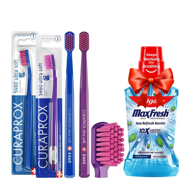 Набір зубних щіток Curaprox CS 5460 ULTRA SOFT, D 0,10 ММ (B) (2 шт.) + Подарунок ЄС