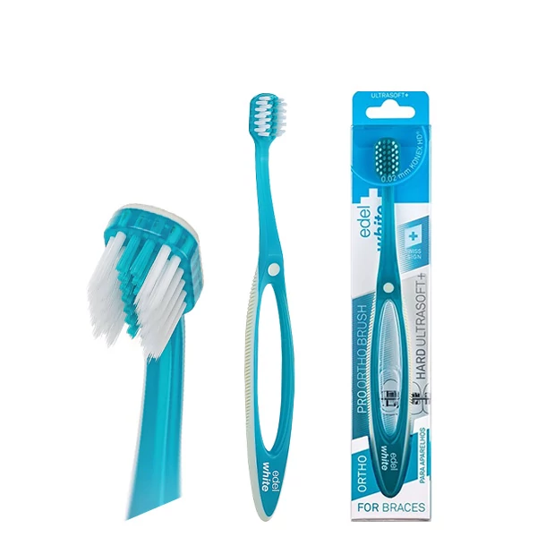 Мануальна зубна щітка Edel+White Pro-Ortho ортодонтична м'яка Blue