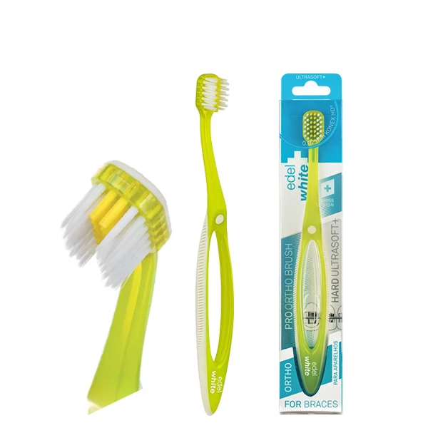Мануальна зубна щітка Edel+White Pro-Ortho ортодонтична м'яка Green