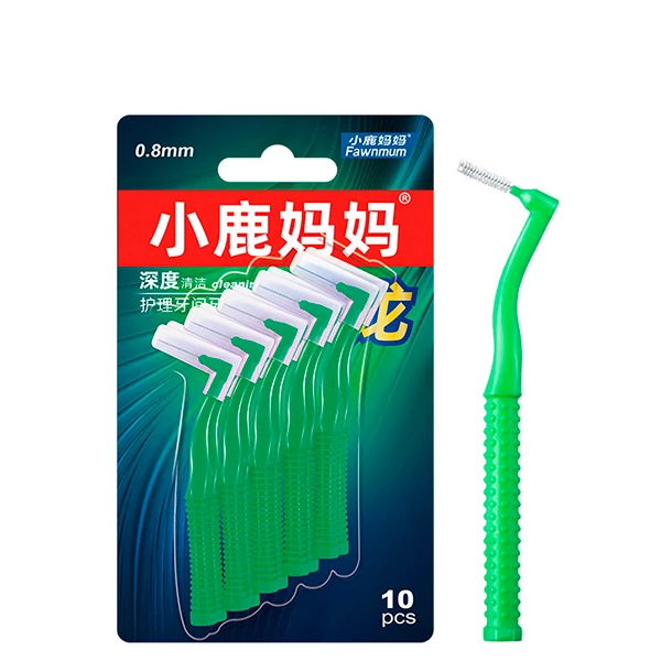Щітки Fawnmum Interdental Brush L-shape 0.8 мм (10 шт.) для міжзубних проміжків