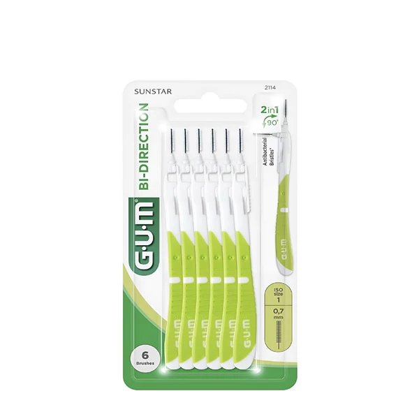Зубні щітки GUM Bi-Direction 0.7 mm (6 шт.) для міжзубних проміжків ЄС