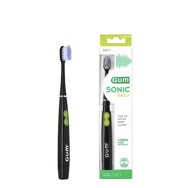 Електрична зубна щітка GUM Sonic Daily Soft Black ЄС